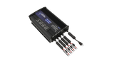 A 4 bank lithium battery charger with a digital display and multiple charging ports.