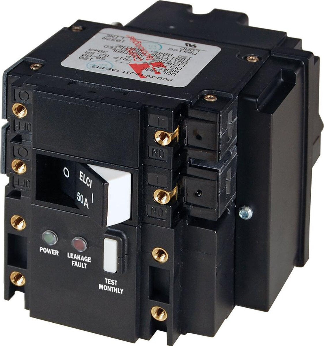Blue Sea C-Series ELCI Main Circuit Breaker - Double Pole 120V AC 50A