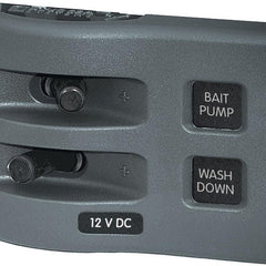 Panel de interruptores impermeable Blue Sea 4303 WeatherDeck® de 12 V CC - 2 posiciones