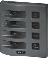 Blue Sea 4304 WeatherDeck Water Resistant Fuse Panel - 4 Position - Grey