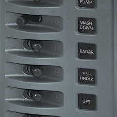 Panel de interruptores impermeable Blue Sea 4307 WeatherDeck® de 12 V CC - 6 posiciones