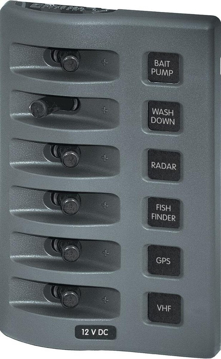Blue Sea 4307 WeatherDeck® 12V DC Waterproof Switch Panel - 6 Position