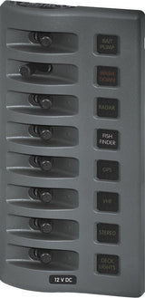 Panel de fusibles resistente al agua WeatherDeck de 8 posiciones Blue Sea 4308 - Gris