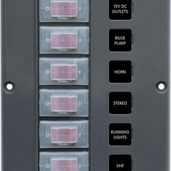 Blue Sea 4322 Circuit Breaker Switch Panel 6 Position - Gray
