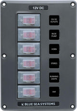 Blue Sea 4322 Circuit Breaker Switch Panel 6 Position - Gray
