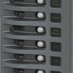 Blue Sea 4378 WeatherDeck Water Resistant Circuit Breaker Panel - 8 Position - Grey