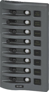 Blue Sea 4378 WeatherDeck Water Resistant Circuit Breaker Panel - 8 Position - Grey