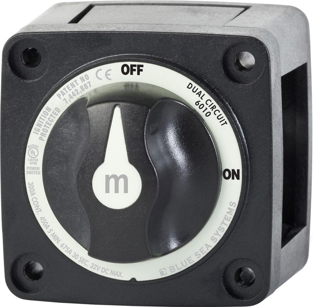 Interruptor de batería Blue Sea 6010200, doble circuito - Negro