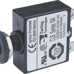 Blue Sea 7056 15A Push Button Thermal with Quick Connect Terminals
