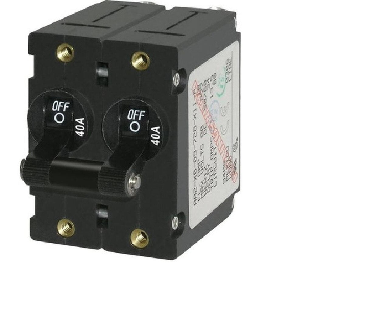 Blue Sea 7239 A-Series Double Pole Toggle - 40A - Black