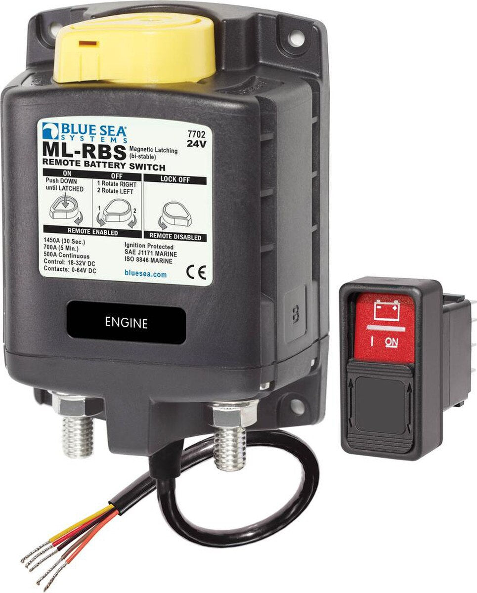 Blue Sea 7702 Interruptor remoto de batería serie ML con control manual 24 V CC