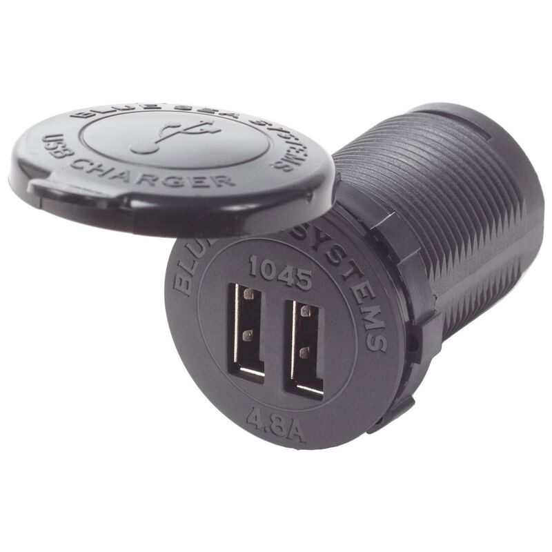 Blue Sea 1045 12/24V Dual USB Charger - 1-1/8" Socket Mount