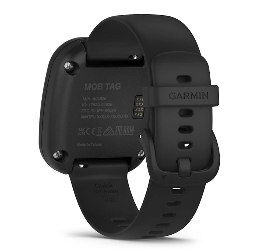 Etiqueta Garmin MOB con correa de liberación rápida negra