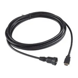 A black HDMI cable with one end being a standard HDMI connector and the other end a specialized connector for Garmin marine devices.