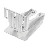 A metal transducer bracket designed for mounting transducers to the transom of a boat.