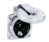 Entrada para teléfono/TV Hubbell HBLPHTVSS, redonda, de acero inoxidable