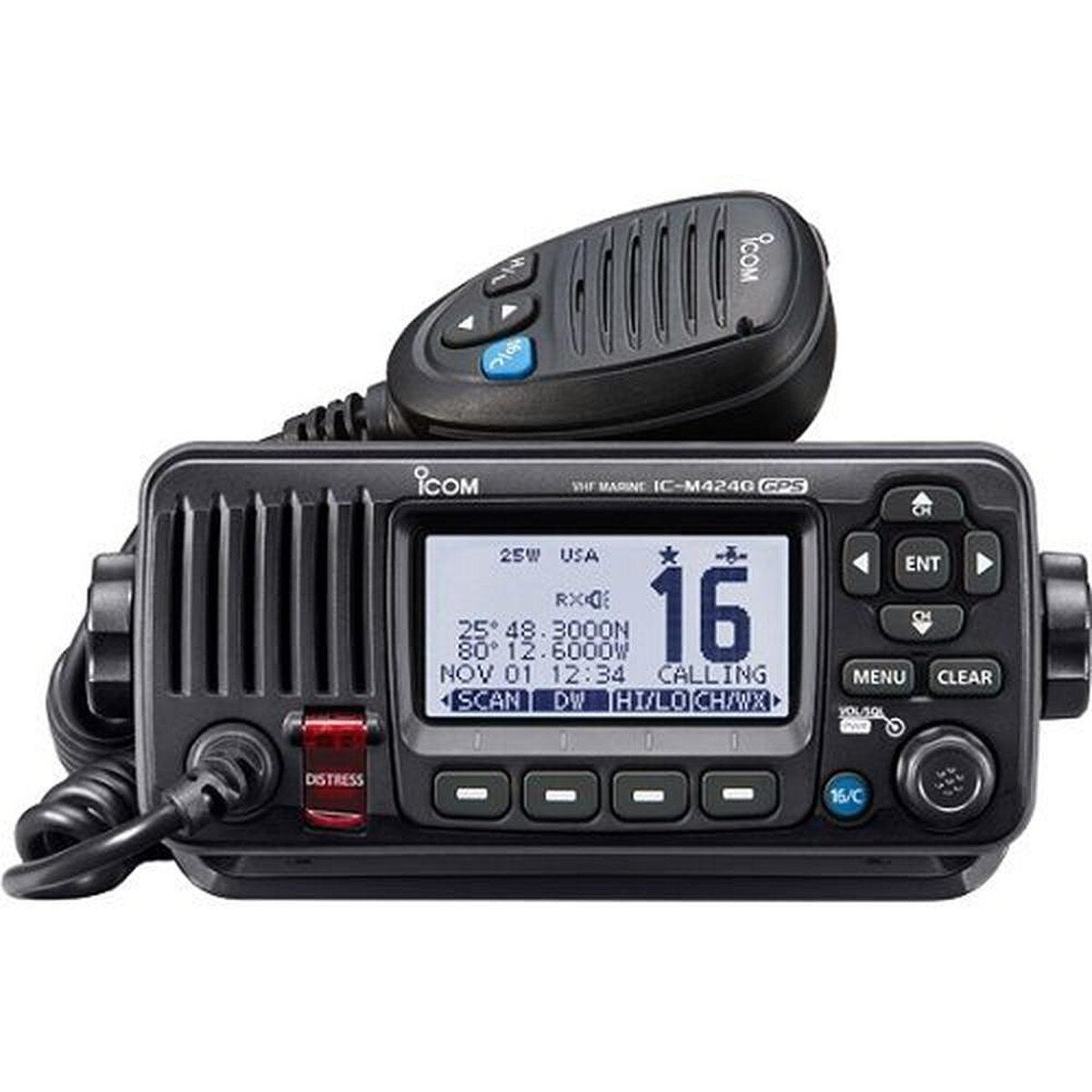 Icom M424G Black VHF Radio Class D DSC w/ Built-in GPS