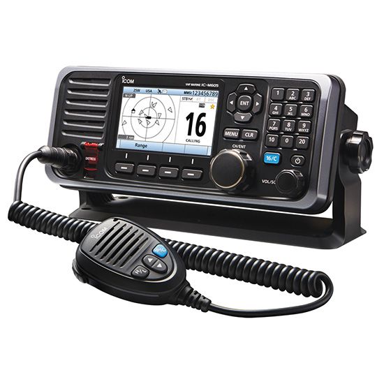 Radio VHF de montaje fijo Icom IC-M605 de 25 W - Micrófono frontal y/o trasero - con pantalla a color