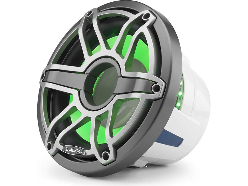Subwoofer marino JL Audio M6 de 10" para bafle infinito con rejilla deportiva de titanio e iluminación LED Transflective™ - M6-10IB-S-GmTi-i-4