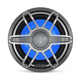 Subwoofer marino JL Audio M6 de 10" con rejilla deportiva de titanio e iluminación LED Transflective™ - M6-10W-S-GmTi-i-4