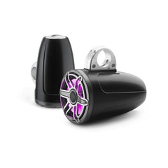 JL Audio M6 Series 7.7" Enclosed Tower Coaxial System w/Titanium Sport Grille & Transflective™ LED Lighting - M6-770ETXv3-Sb-S-GmTi-i
