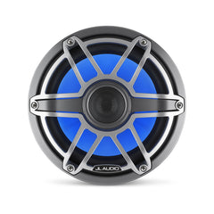 JL Audio M6 Series 8.8" Marine Coaxial Speakers w/Grey Metallic Sport Grille & Transflective™ LED Lighting - M6-880X-S-GmTi-i