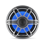 JL Audio M6 Series 8.8" Marine Coaxial Speakers w/Grey Metallic Sport Grille & Transflective™ LED Lighting - M6-880X-S-GmTi-i