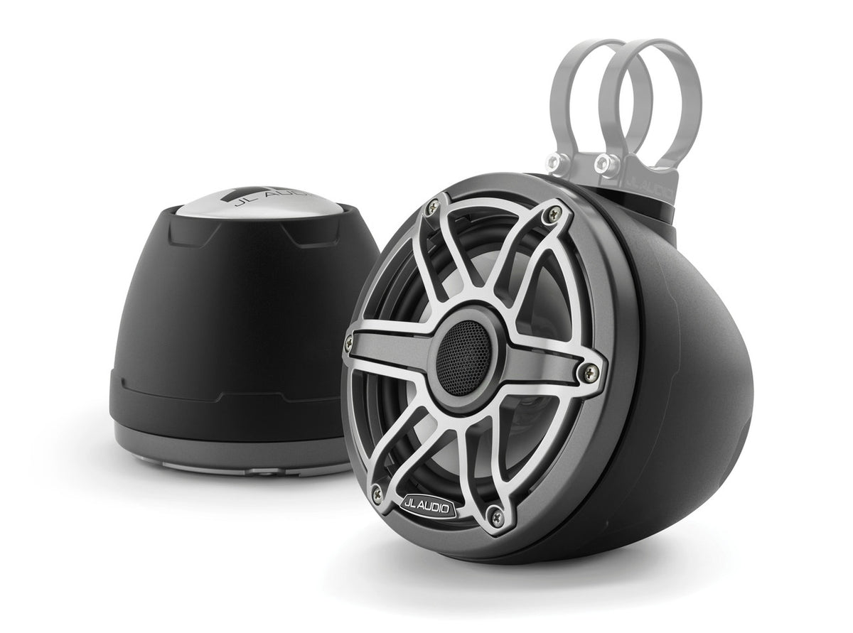 JL Audio M6 VeX™ Series 6.5" Enclosed Coaxial Speakers w/Titanium Sports Grilles - M6-650VEX-Mb-S-GmTi