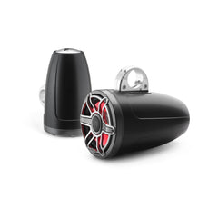 JL Audio M6 Series 8.8" Enclosed Tower Coaxial System w/Titanium Sport Grille & Transflective™ LED Lighting - M6-880ETXv3-Sb-S-GmTi-i