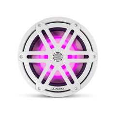 JL Audio M3 Series 7.7" Marine Coaxial Speakers w/Gloss White Sport Grilles w/RGB LED Lighting - M3-770X-S-Gw-i