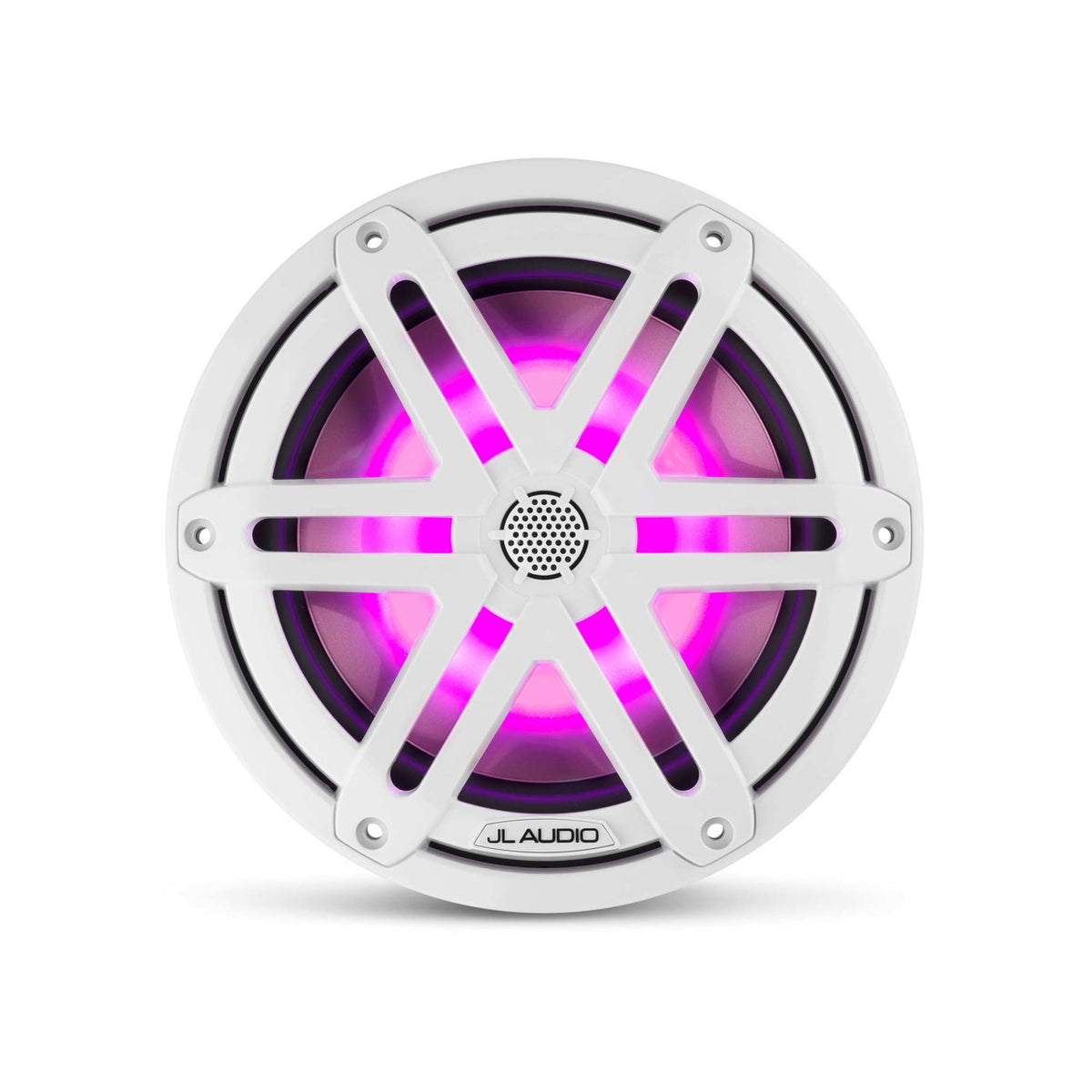 JL Audio M3 Series 7.7" Marine Coaxial Speakers w/Gloss White Sport Grilles w/RGB LED Lighting - M3-770X-S-Gw-i