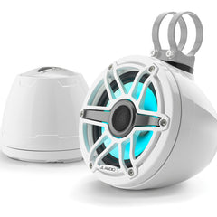 JL Audio M6 VeX™ Series 6.5" Enclosed Coaxial Speakers w/RGB LED Lighting & White Sports Grilles - M6-650VEX-Gw-S-GwGw-i