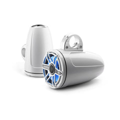 JL Audio M6 Series 7.7" Enclosed Tower Coaxial System w/Gloss White Sport Grille & Transflective™ LED Lighting - M6-770ETXv3-Gw-S-GwGw-i