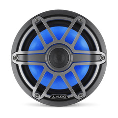 Altavoces coaxiales marinos JL Audio serie M6 de 7.7" con rejilla deportiva gris metálico e iluminación LED Transflective™ - M6-770X-S-GmTi-i