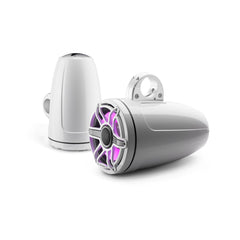 JL Audio M6 Series 8.8" Enclosed Tower Coaxial System w/Gloss White Sport Grille & Transflective™ LED Lighting - M6-880ETXv3-Gw-S-GwGw-i