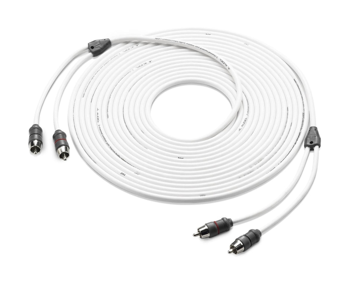 Cable RCA de audio marino de 2 canales y 25' de JL Audio - XMD-WHTAIC2-25