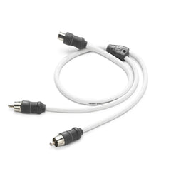 Adaptador en Y de audio marino de 2 canales JL Audio, 1 conector hembra a 2 conectores macho - XMD-WHTAICY-1F2M
