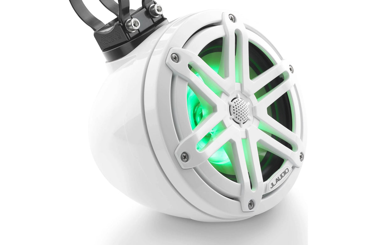 JL Audio M3 VeX™ Series 6.5" Enclosed Coaxial Speakers w/RGB LED Lighting & White Sports Grilles - M3-650VEX-Gw-S-Gw-i