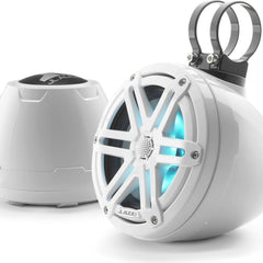 JL Audio M3 VeX™ Series 6.5" Enclosed Coaxial Speakers w/RGB LED Lighting & White Sports Grilles - M3-650VEX-Gw-S-Gw-i