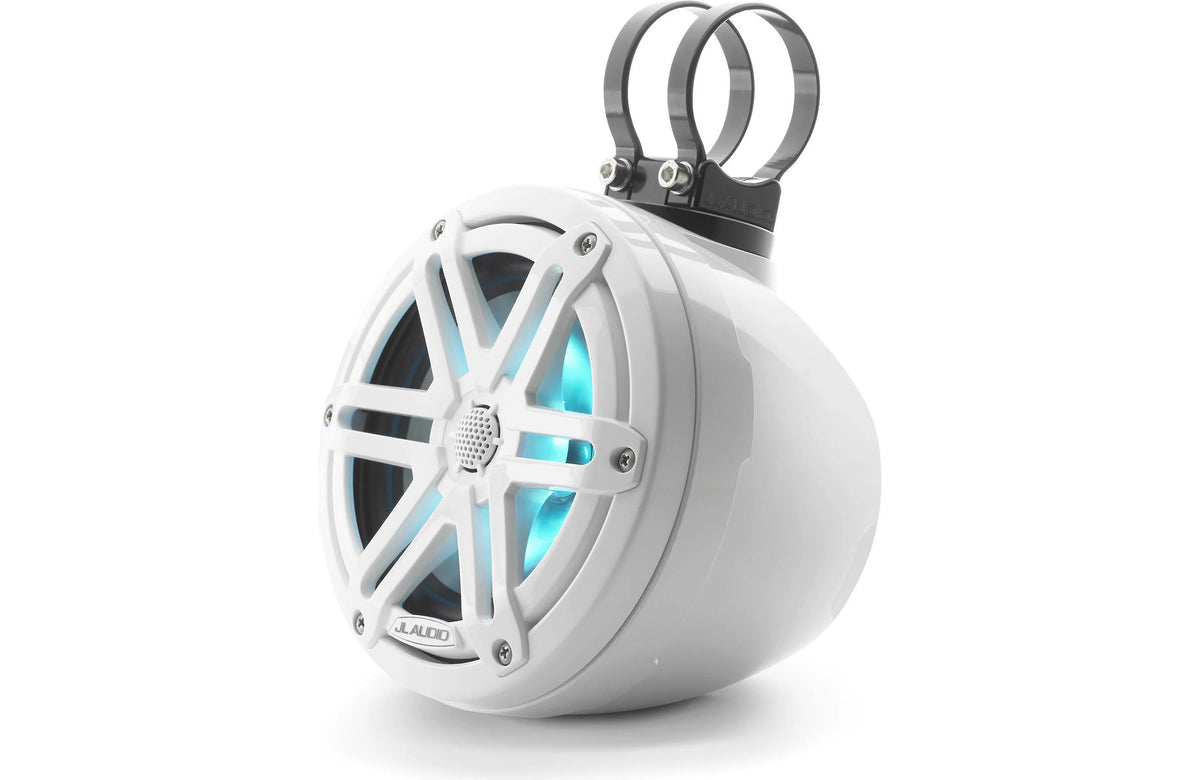JL Audio M3 VeX™ Series 6.5" Enclosed Coaxial Speakers w/RGB LED Lighting & White Sports Grilles - M3-650VEX-Gw-S-Gw-i