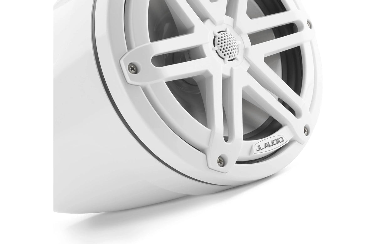 JL Audio M3 Series 7.7" Enclosed Tower Coaxial System w/Gloss White Sport Grille - M3-770ETXv3-Gw-S-Gw