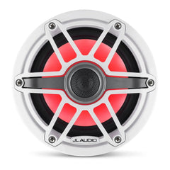 JL Audio M6 Series 6.5" Marine Coaxial Speakers w/Gloss White Sport Grille & Transflective™ LED Lighting - M6-650X-S-GwGw-i
