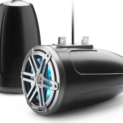 JL Audio M3 Series 7.7" Enclosed Tower Coaxial System w/Grey Metallic Sport Grille & RGB LED Lighting - M3-770ETXv3-Sb-S-Gm-i