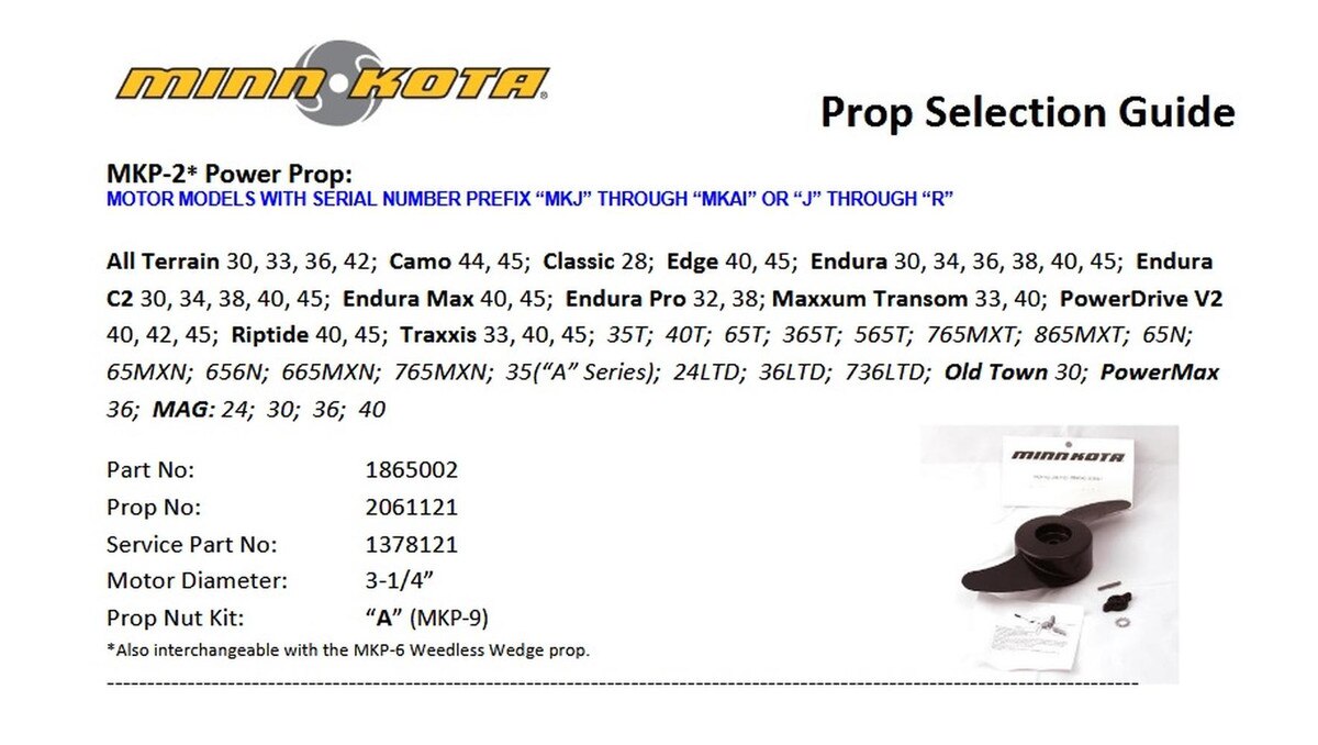 Hélice de potencia Minn Kota MKP-2