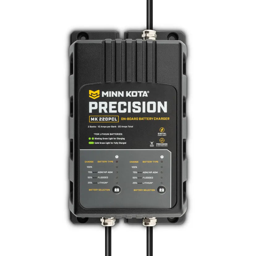Minn Kota On-Board Precision Charger MK-220 PCL 2 Bank x 10 AMP LI Optimized Charger