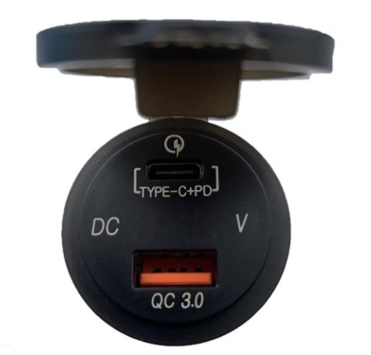 PolyPlanar Panel Mount USB Charger w/ USB-C/USB-A 3.0