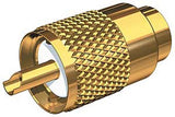 Conector tipo soldadura Shakespeare PL-259-8X-G con adaptador UG176 y protector de tensión de cable DooDad® para cable coaxial RG-8X
