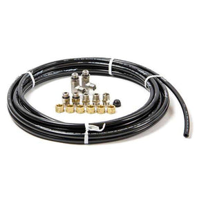 A set of black ORB autopilot fittings and associated components, including tubes and fittings, arranged on a white background.