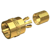 Shakespeare PL-259-CP-G - Solderless PL-259 Connector for RG-8X or RG-58/AU Coax - Gold Plated