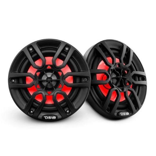 DS18 NXL 6.5" 2-Way Coaxial Marine Speaker With LED RGB Lights 100 Watts Rms 4-Ohm -Black | NXL-6/BK